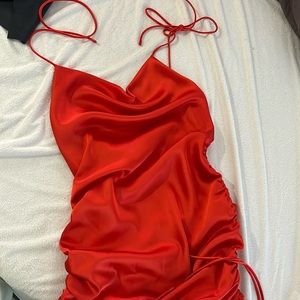 Adika satin adjustable straps dress